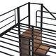 preview thumbnail 11 of 9, Black Twin over Twin Size Metal Bunk Bed with Storage Ladder & Wardrobe