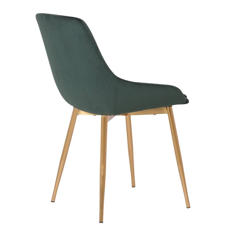 Modern Velvet Upholstered Dining Chair Accent Chair with Metal Legs