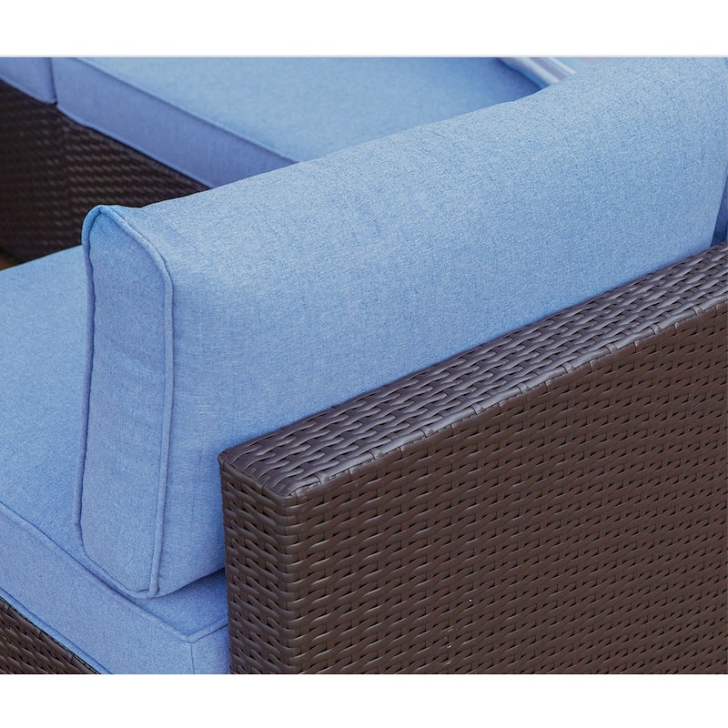 COSIEST 2- Piece Outdoor Sectional Armless Chairs with Pillows