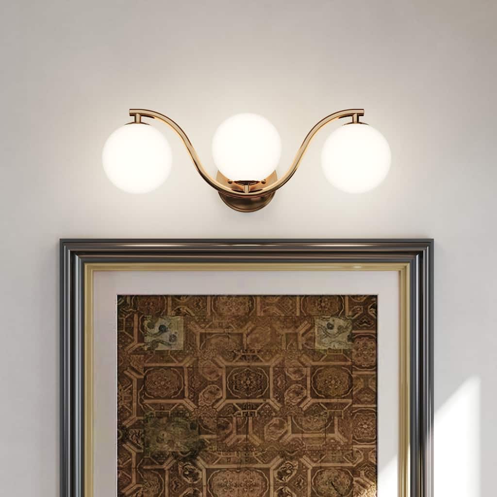Acroma Triple Globe Wave Vanity Lighting - 3-light