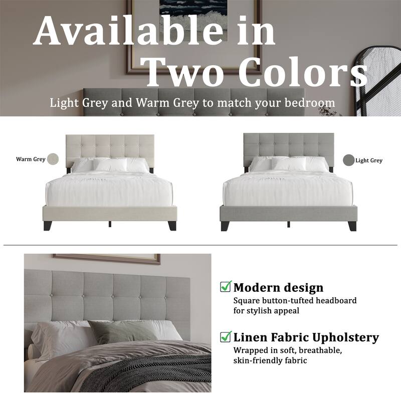 CraftPorch Contemporary Tufted Bed