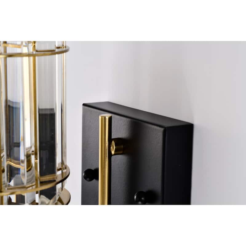 Aitana 8 Inch Brass Finish Crystal Shade Wall Sconces 1-Light