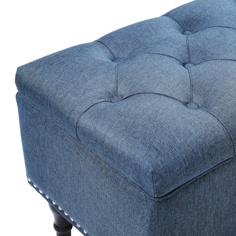 Tufted Storage Bench, Upholstered Ottoman with Storage for Bedroom - 50.8" W X 17.1" D X 18.3" H