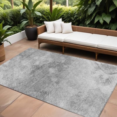 HomeRoots Abstract Transitional Rectangle Outdoor Rug