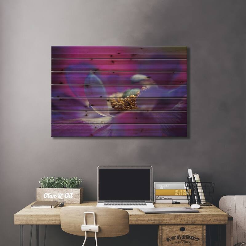 Windflower I Print On Wood by Jacky Parker - Multi-Color