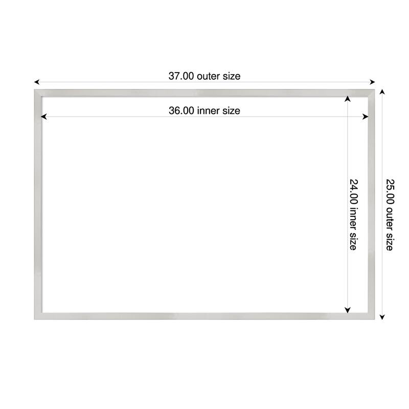 Amanti Art Svelte Clay Grey Framed Dry Erase Magnetic Board - 37 x 25 in - Svelte Silver