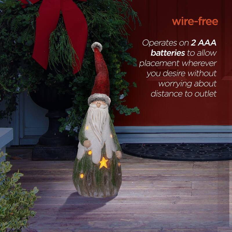 Alpine Corporation Country Holiday Statue Decoration with LED Lights