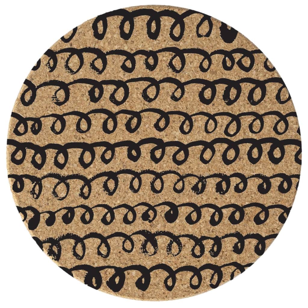 Loops 4 Pack Absorbent Cork Coaster Made in The USA 4" Round