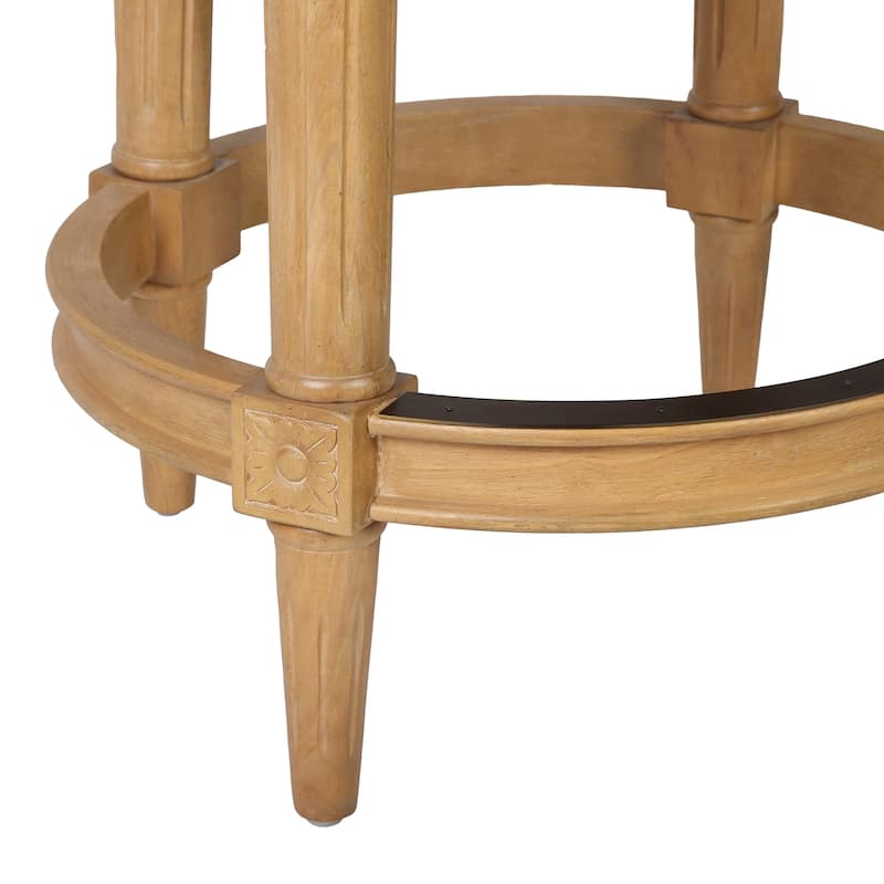 Copper Grove Rijssen Counter-Height Wood Swivel Stool, Faux Leather Seat