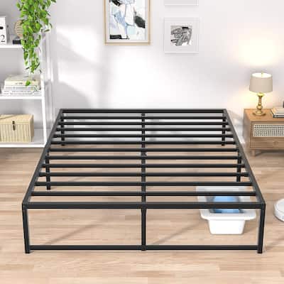 VECELO 14/16/18 inch Metal Platform Bed Frames Steel Slat,Mattress Foundation with Steel Slat Support/No Box Spring Needed