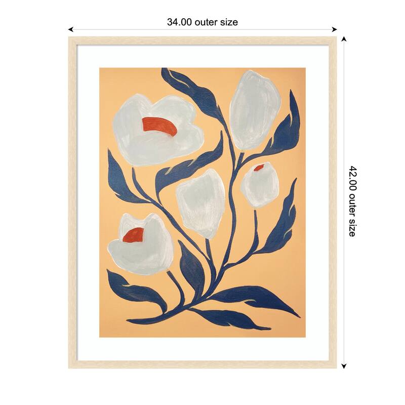 Kate and Laurel Framed Art Gray Flower by Emma Daisy