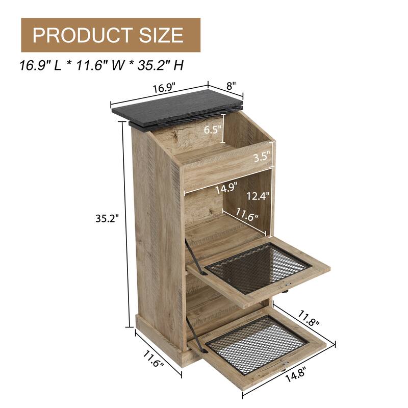 Vintage 2-Door Storage Cabinet Multi-Tier Organizer