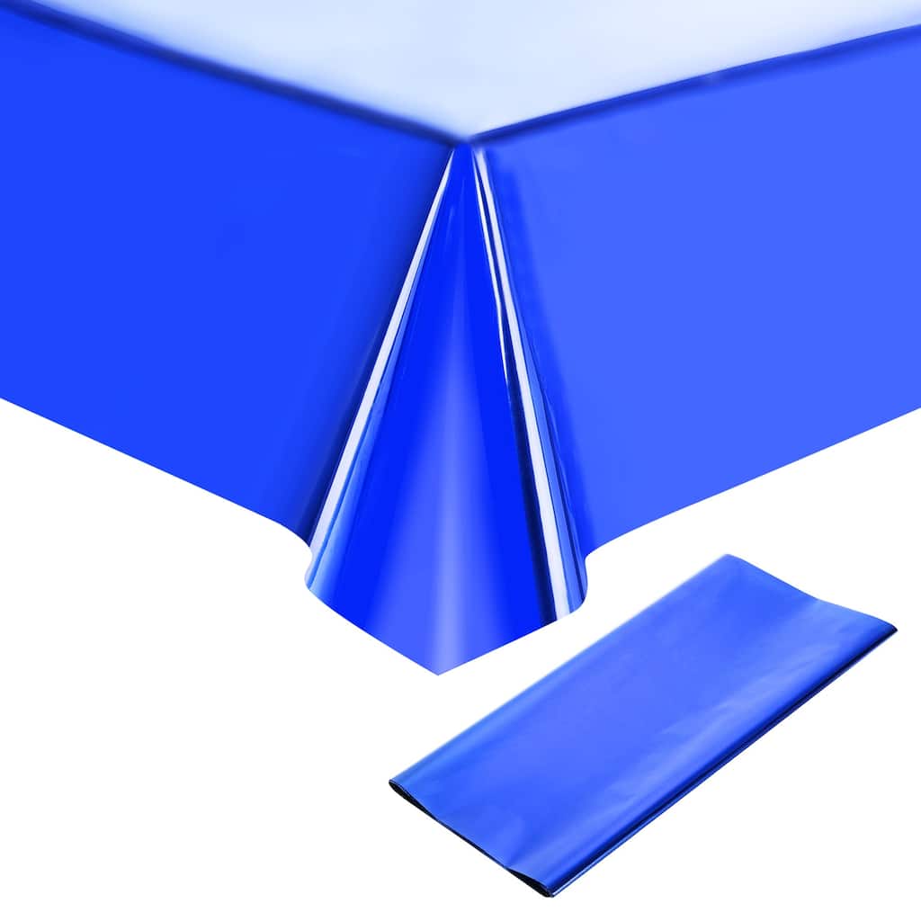 2 Pack Disposable Plastic Tablecloths 54x108" Shiny Table Covers