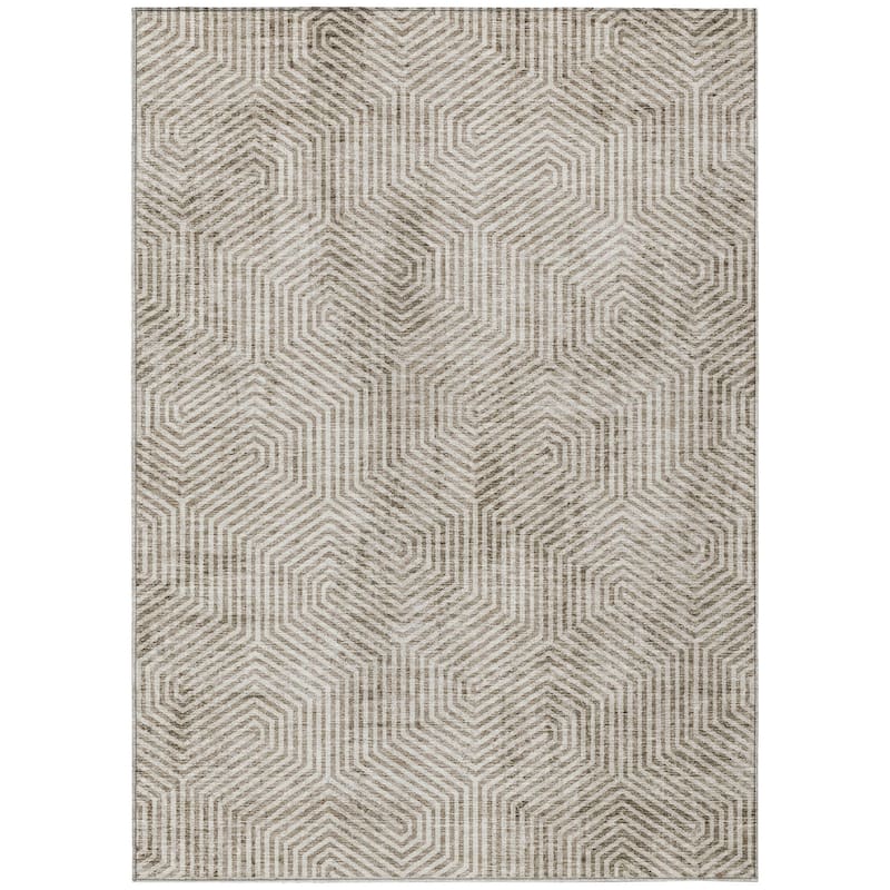 Machine Washable Indoor/ Outdoor Chantille Contemporary Maze Rug