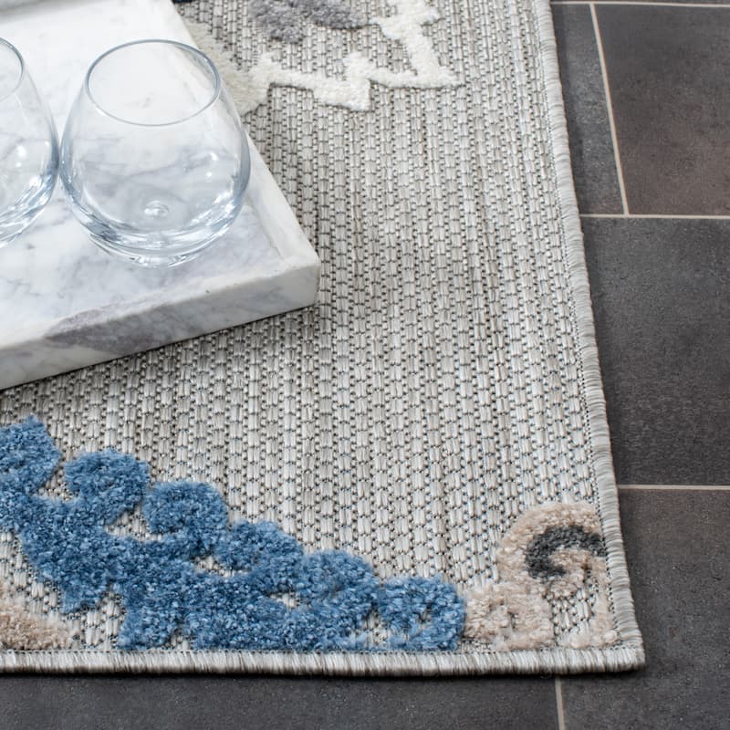 SAFAVIEH Cabana Micheline Indoor /Outdoor Waterproof Patio Floral Rug