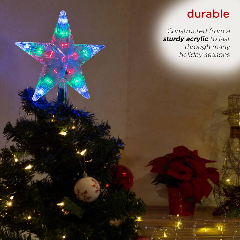 Alpine Corporation Flashing Star Tree Topper with LED Lights