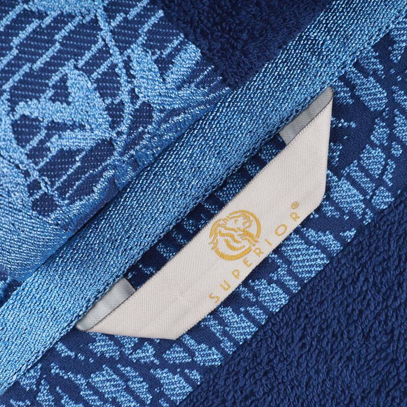 Superior Wisteria Cotton Floral Jacquard Border Bath Towel Set
