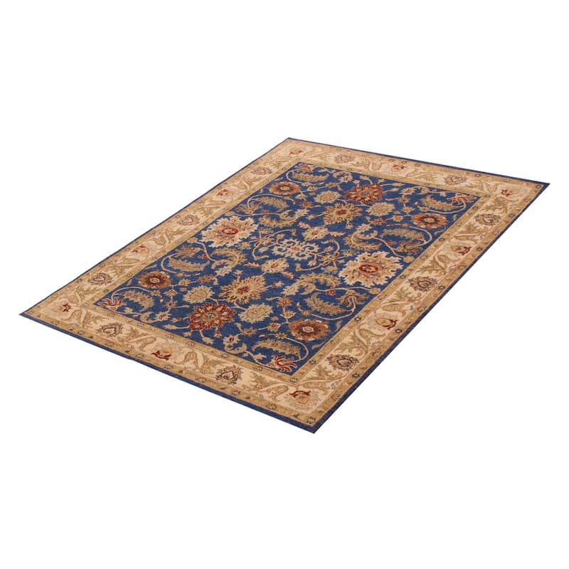 ECARPETGALLERY Hand-knotted Jamshidpour Dark Blue Wool Rug - 5' x 6' 9"
