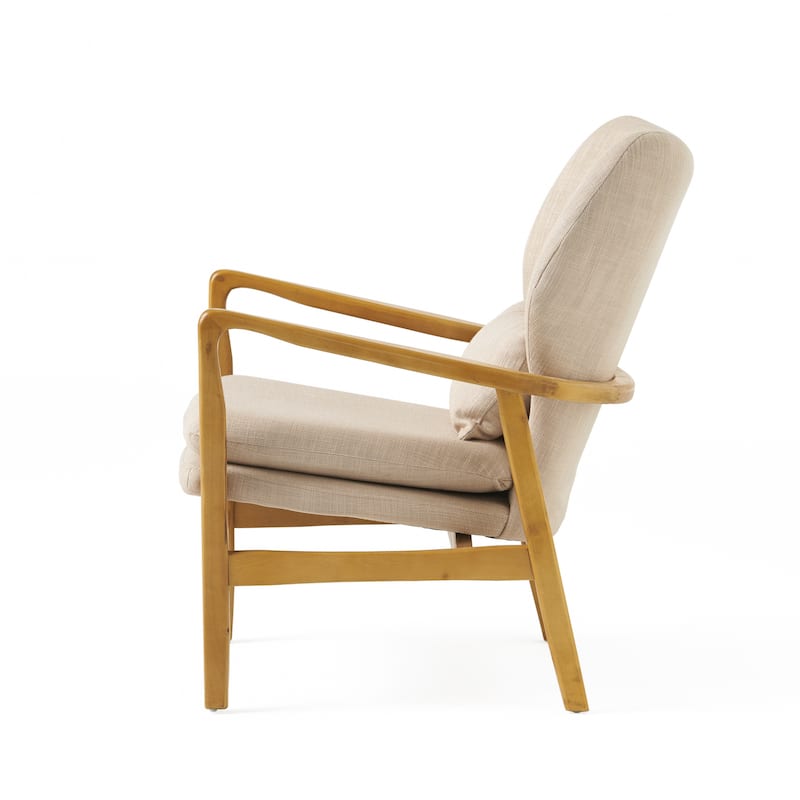 Club Chair, Upholstered Armchair,Accent Chair with Wood Legs