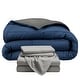 preview thumbnail 8 of 38, Bare Home Down Alternative Reversible Bed-in-a-Bag Dark Blue/Grey, Sheets: Light Grey - California King
