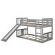 preview thumbnail 9 of 25, Built-in Design Twin over Twin Bunk Bed with Slide and Ladder,House Shape Design