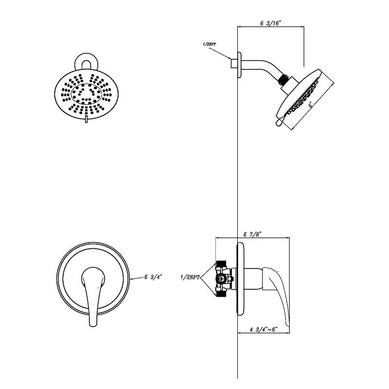 Shower System Pressure Balancing with TouchClean 5spray Shower Head