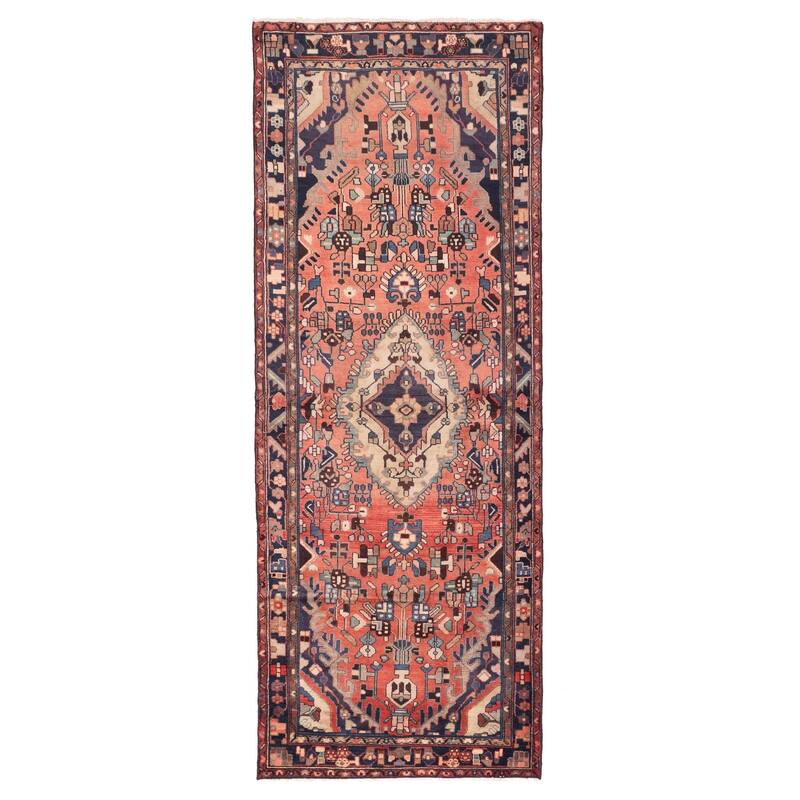 ECARPETGALLERY Hand-knotted Andelz Light Red Wool Rug - 3'7 x 9'6