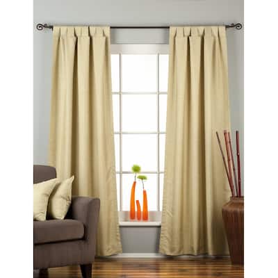 Olive Green Tab Top Matka Raw Silk Curtain / Drape / Panel - Piece