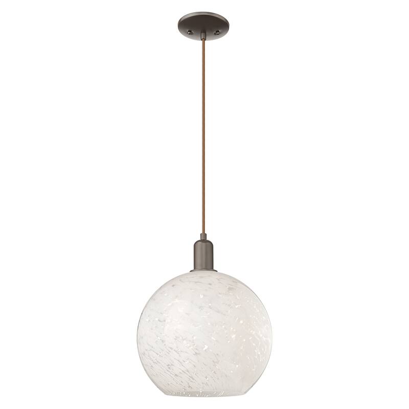 Innovations Lighting Endless Possibilities Arcadia - White Mouchette - 1 Light 12" Cord Hung Mini Pendant - Oil Rubbed Bronze