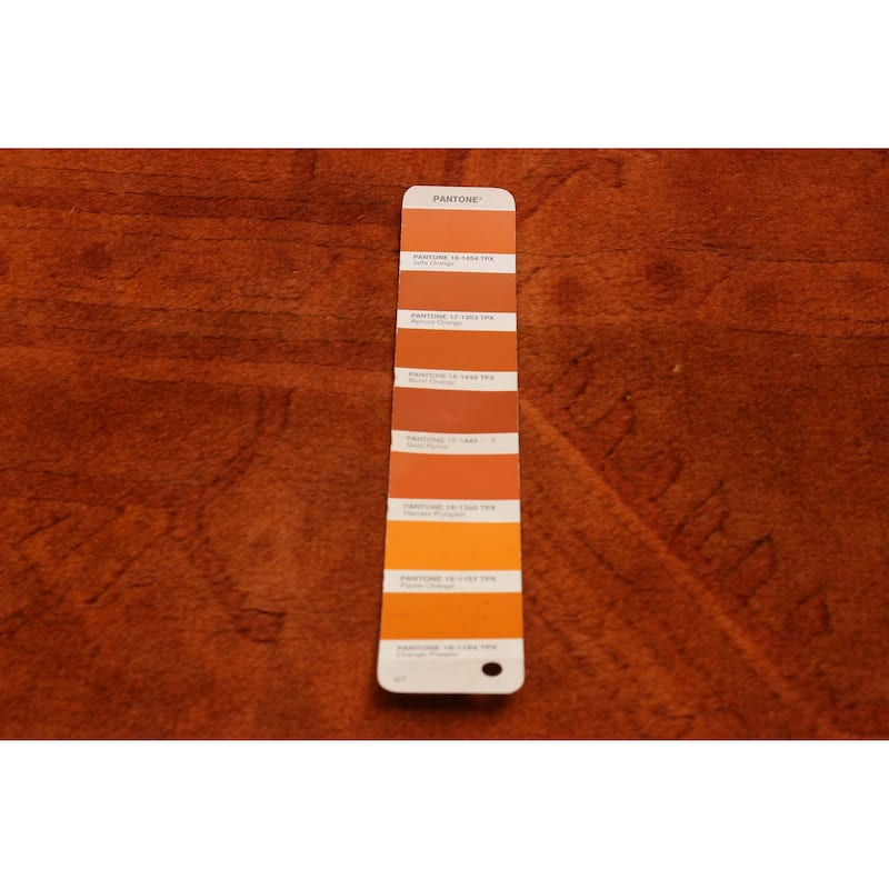 ECARPETGALLERY Hand-knotted Color Transition Burnt Orange Wool Rug - 6'7 x 9'11