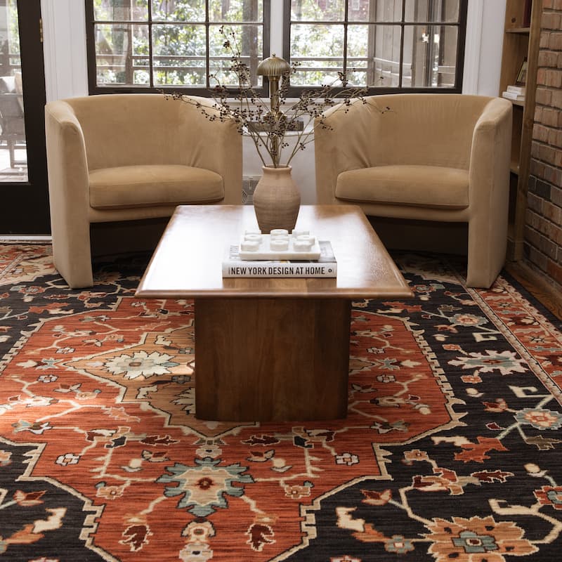 Style Haven Leander Layered Medallions Fringed Wool Blend Area Rug - 7' 10" x 10' 10" - Rectangle