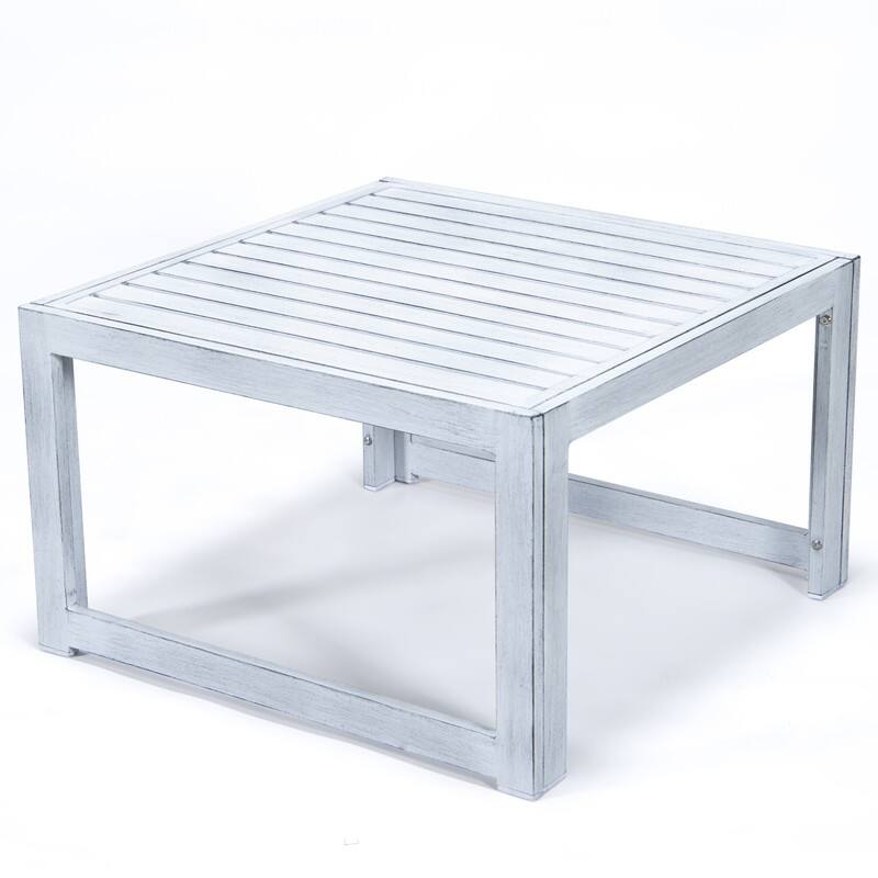 Chelsea All-Weather Aluminum Frame Patio Side Table Rust Resistant for Home and Garden - Weathered Grey
