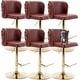 preview thumbnail 47 of 109, Modern Upholstered Swivel Adjusatble Height Leather Barstools Set of 6 Set of 6 - Red