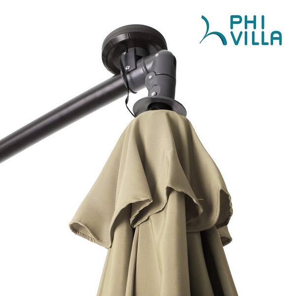 Shop Phi Villa 10ft Offset Hanging 32 Pcs Led Lights Solar Patio Umbrella Overstock 31126486