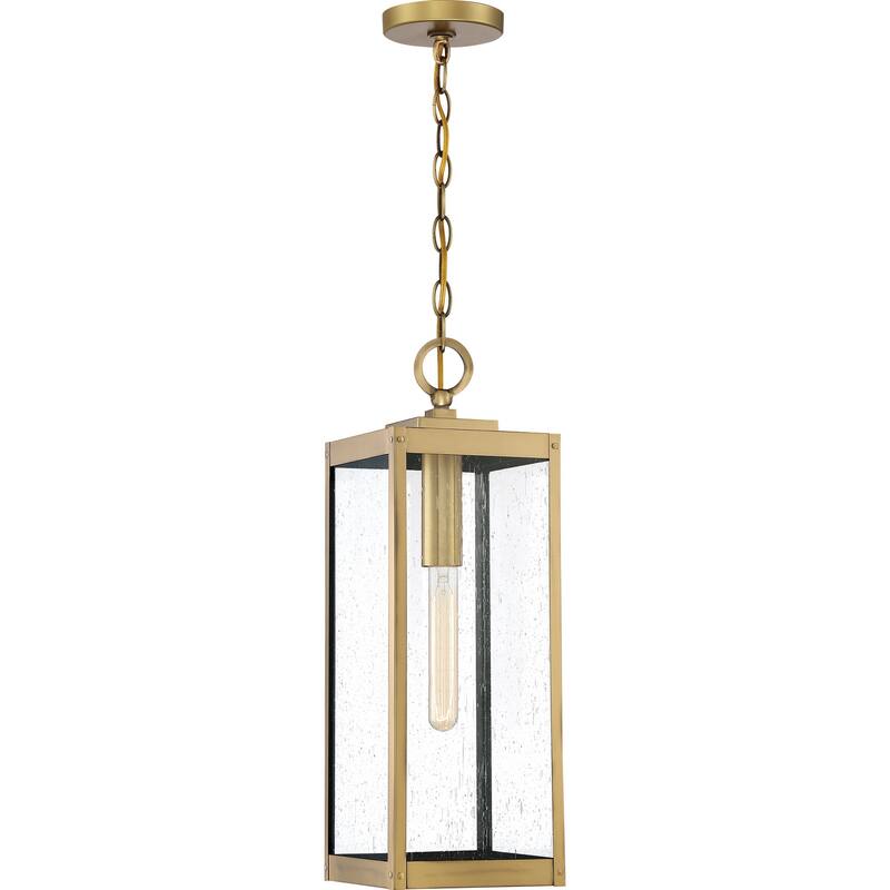 Westover 1-Light Outdoor Hanging Lantern in Antique Brass