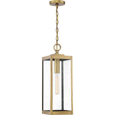 Westover 1-Light Outdoor Hanging Lantern in Antique Brass