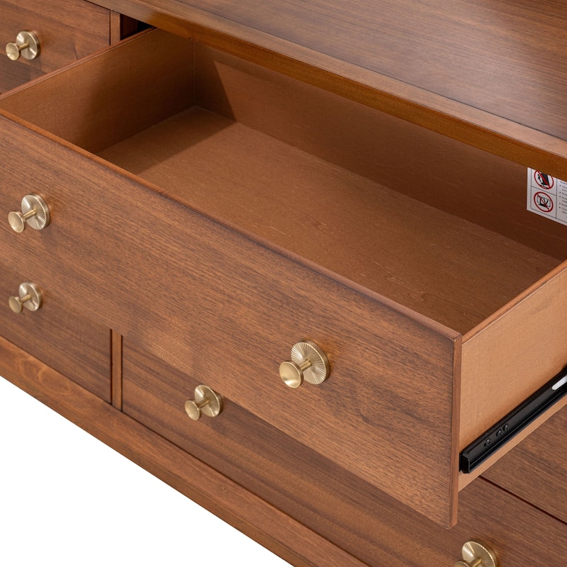 Furniture of America Forma Mid-Century Modern 4-Piece Walnut Solid Wood Storage Platform Bedroom Set