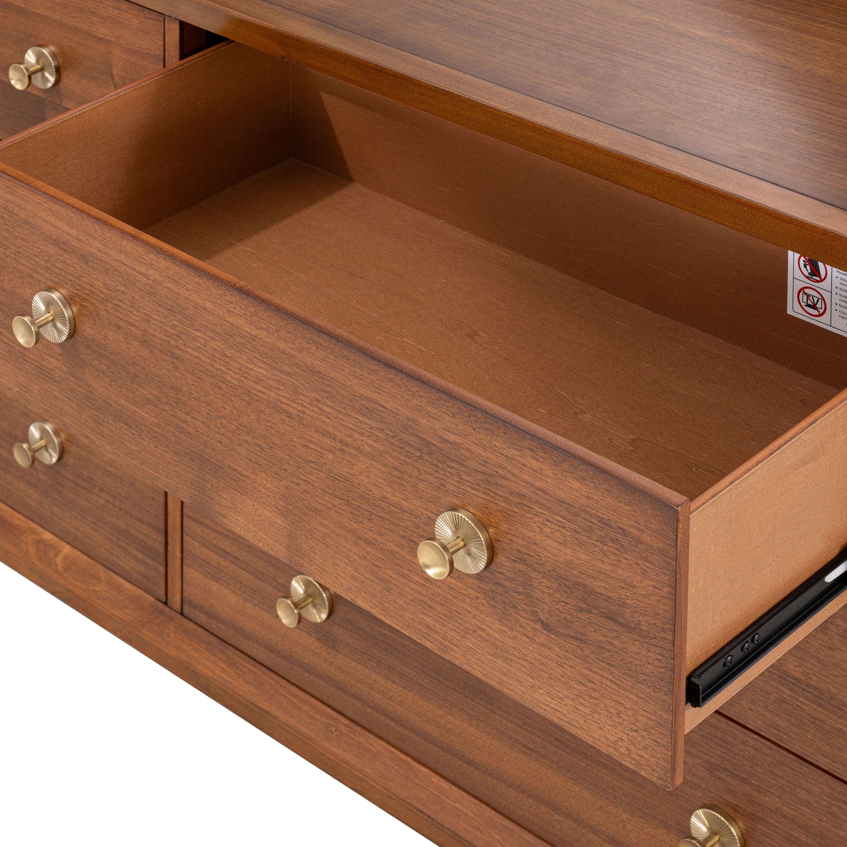 Forma Mid-Century Modern Walnut 6-Drawer Dresser