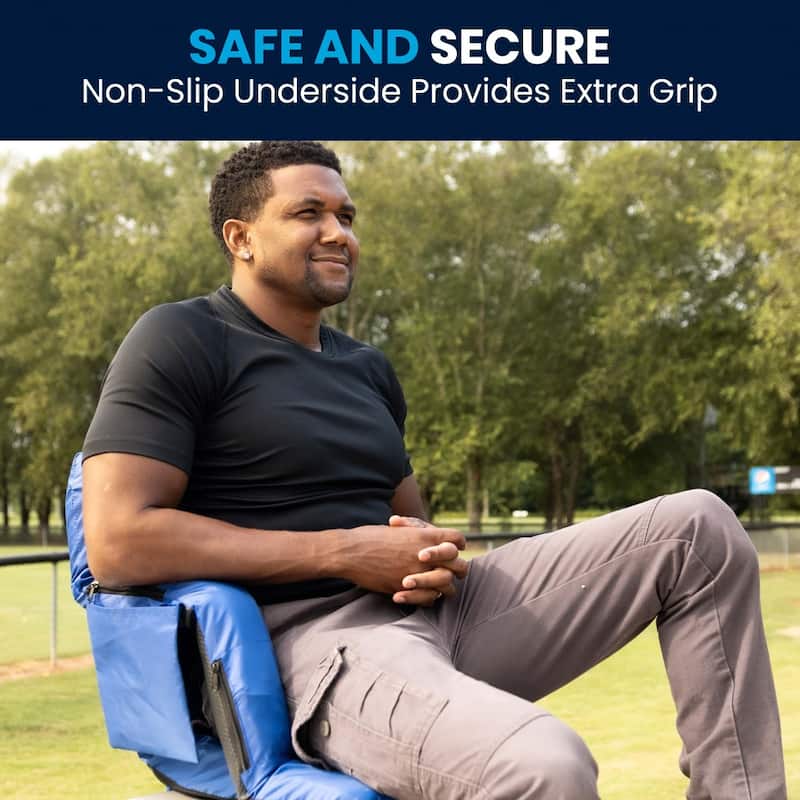 Backpack Reclining Padded Stadium Chairs with Armrests & Storage Pockets