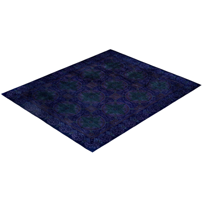 Overdyed One-of-a-Kind Hand-Knotted Area Rug - Navy - 8' 2" x 9' 10"
