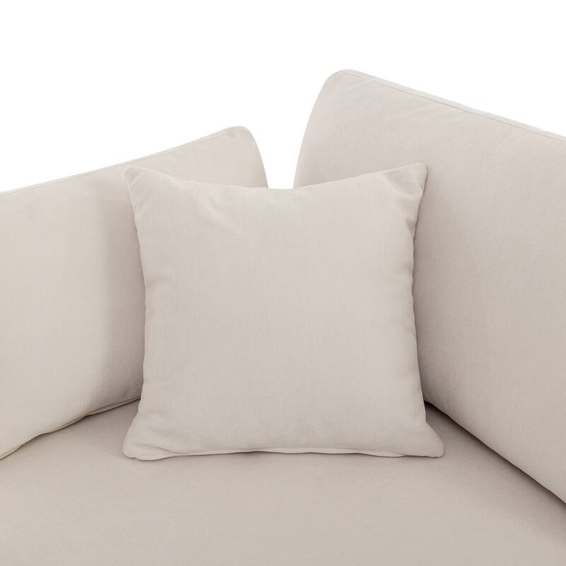 100.4" Polyester U-Shaped Modular Sectional Sofa with Removable Ottoman