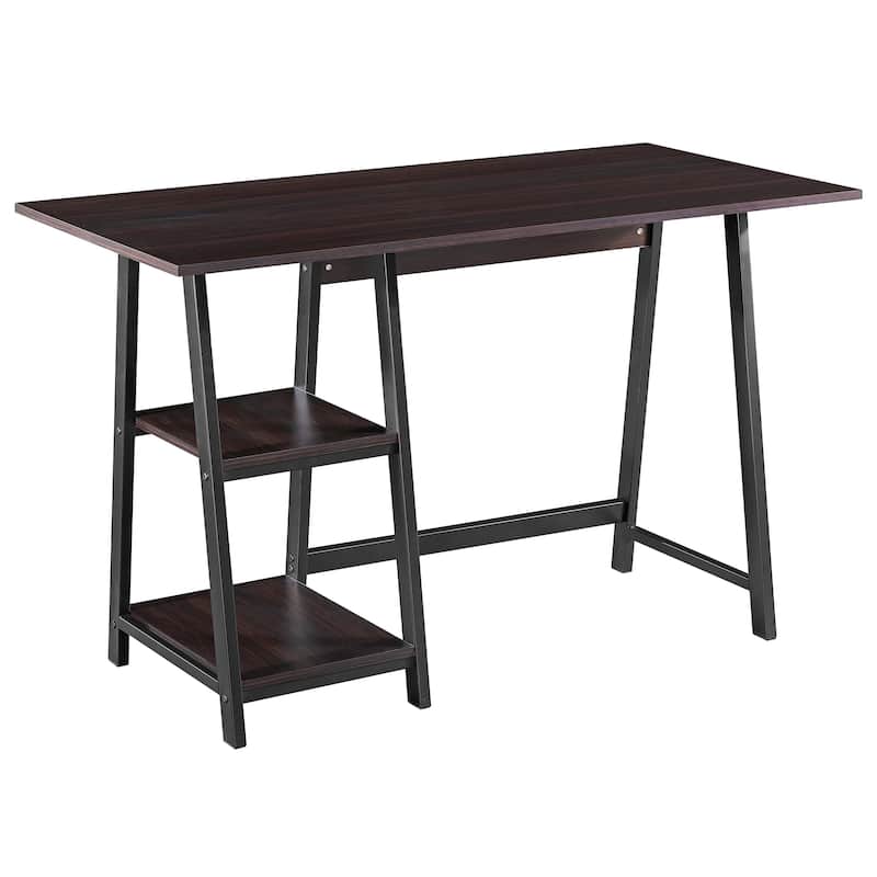 Ledel Home Office A-frame Writing Desk Computer Desk with 2-Tier Shelves