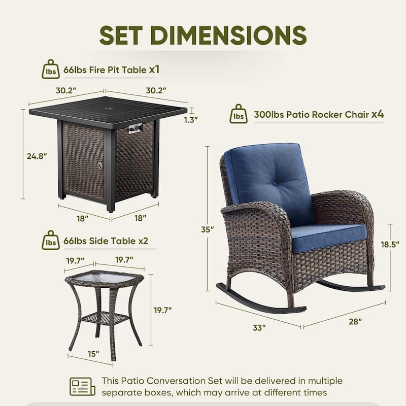 Outdoor Fire Pit Table with Chairs Set