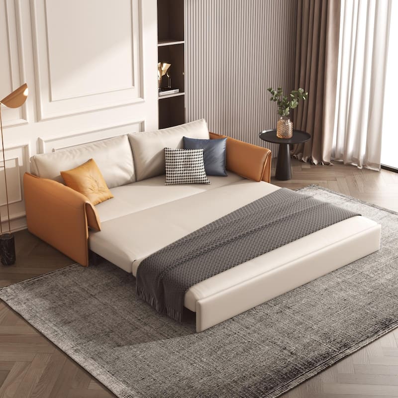 JASIWAY 65.4'' Vegan Leather Sofa Bed Sleeper Sofa