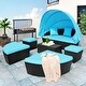 preview thumbnail 2 of 3, Outdoor Sectional Sofa Set,Daybed,Sunbed,Canopy,Round,Cushions,Blue