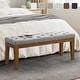 preview thumbnail 3 of 57, Button-Tufted Bench for End of Bed, Entryway Bench Beige/ Black/ Brown Solid Wood, Leather, Fabric 44-inch