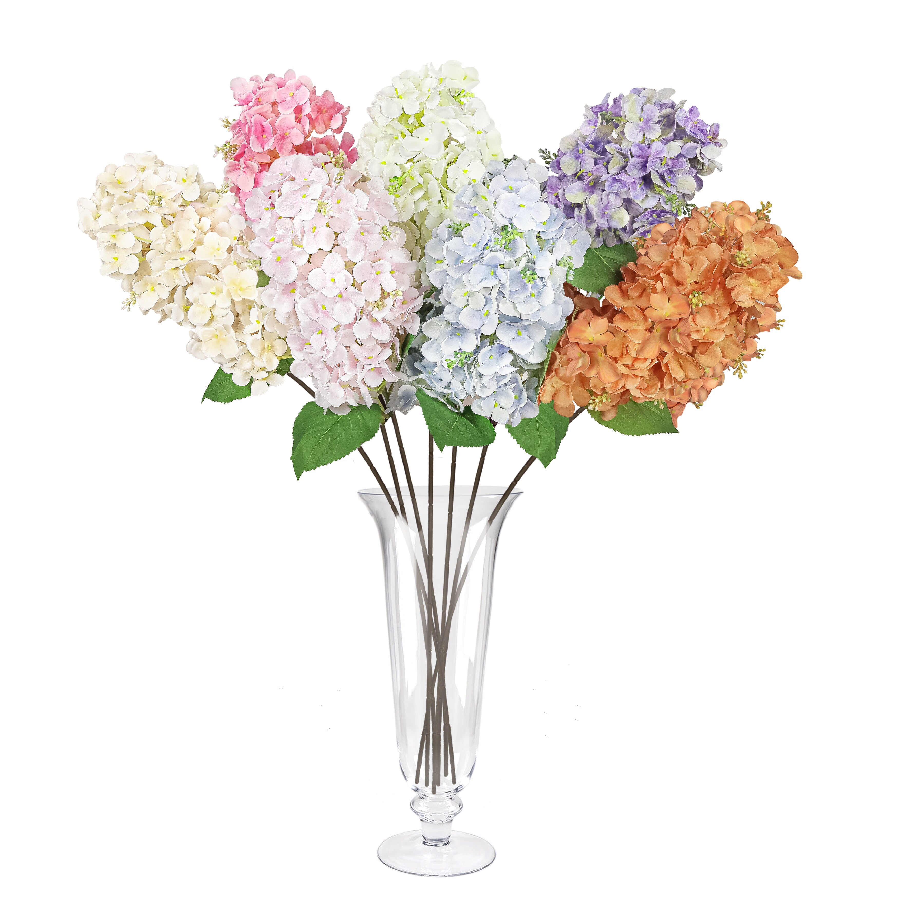 Set of 2 Deluxe Light Pink Artificial Cone Hydrangea Flower