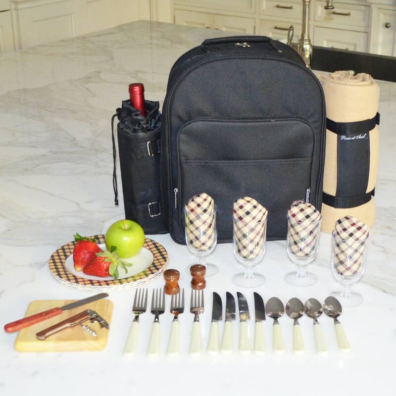 Picnic at Ascot Four Person Equipped Picnic Backpack with Blanket