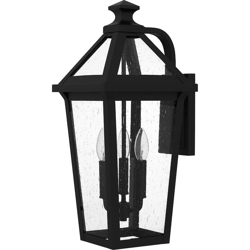 Boulevard 3-Light Matte Black Outdoor Wall Lantern