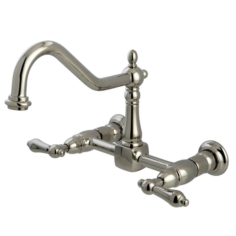 Heritage Two-Handle Wall Mount Kitchen Faucet - Polished Nickel